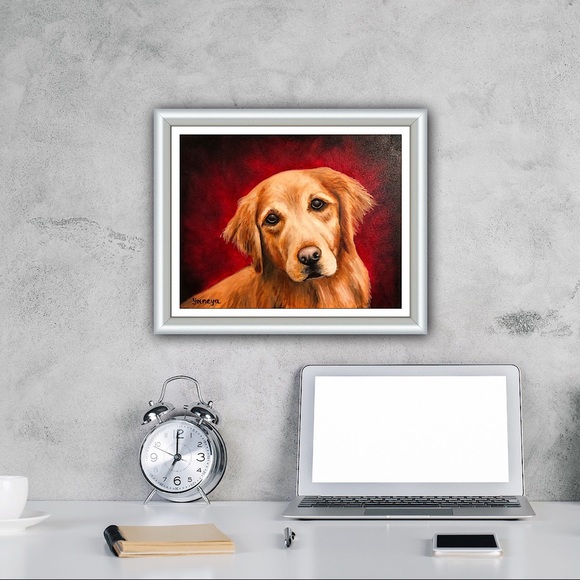 Original Oil Painting Signed custom animal portraits dog painting - Picture 5 of 10